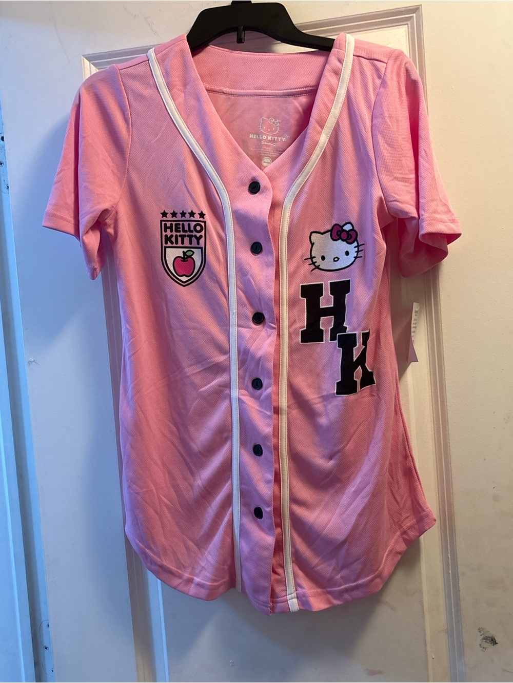 Kohl's Hello Kitty Pink Baseball Jersey Top